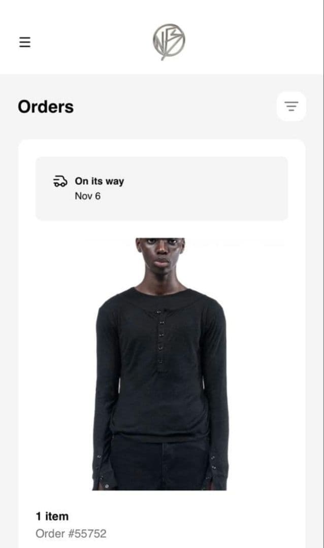 NO/FAITH STUDIOS ダブルレイヤードボタンロングスリーブシャツ