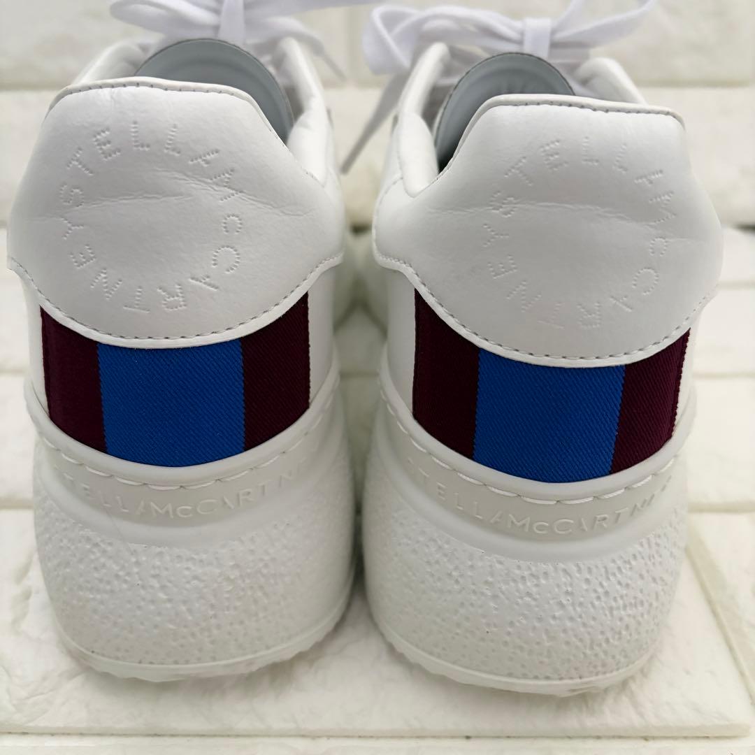 未使用級 ステラマッカートニー 厚底 スニーカー 白ストライプ 23cm