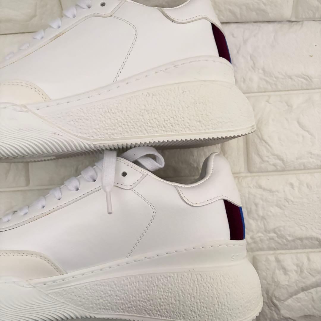 未使用級 ステラマッカートニー 厚底 スニーカー 白ストライプ 23cm