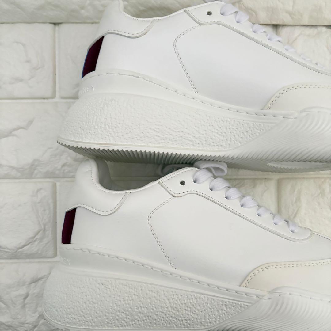 未使用級 ステラマッカートニー 厚底 スニーカー 白ストライプ 23cm