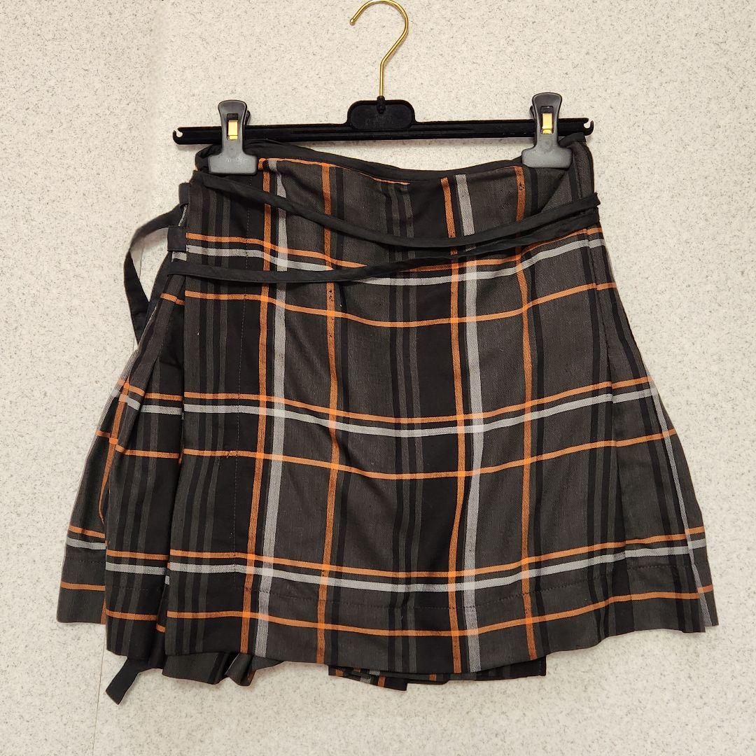 【ヴィヴィアンウエストウッド レッドレーベル】プリーツ 巻きスカート チェック