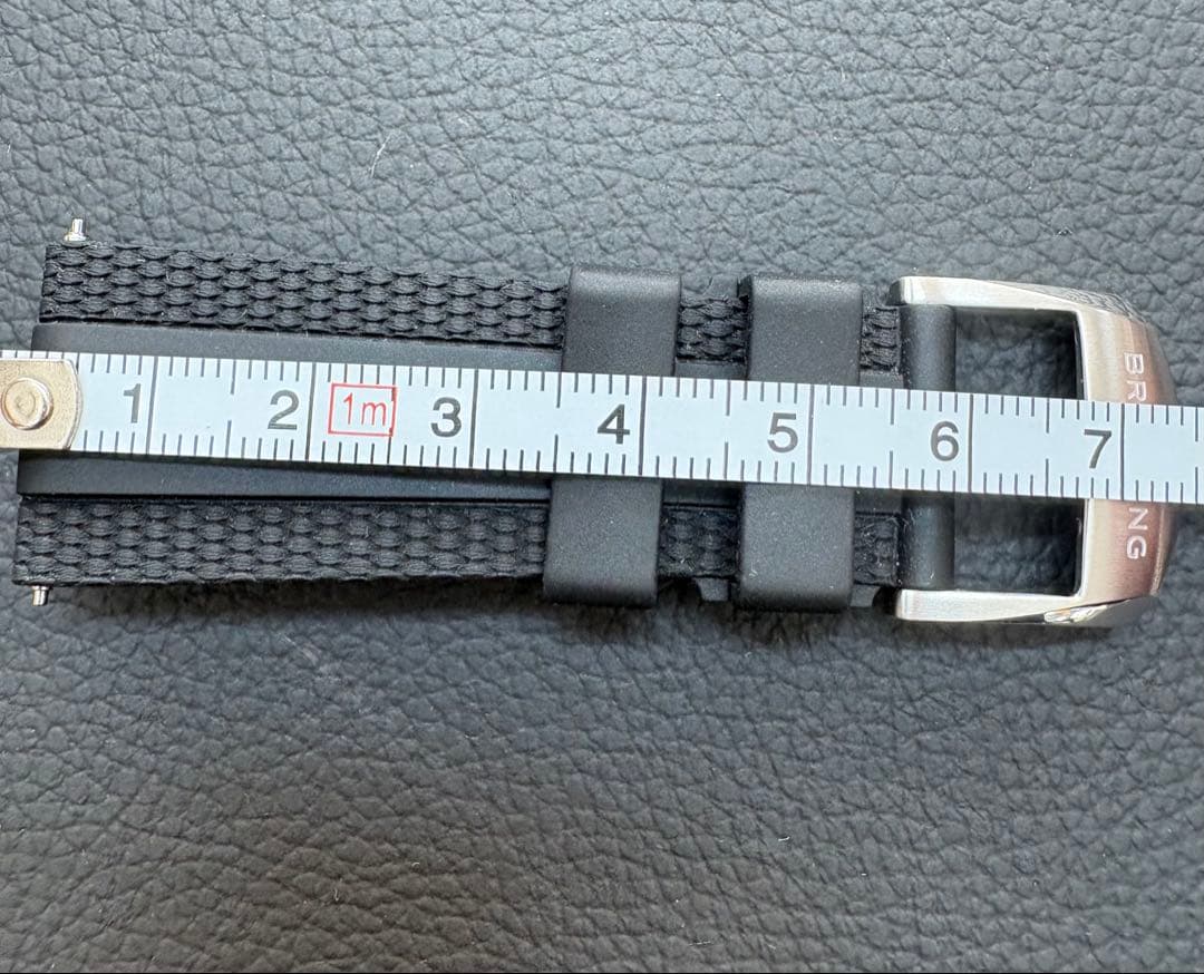 BREITLING 純正ラバーベルト 22㎜-18㎜　尾錠とバネ棒付