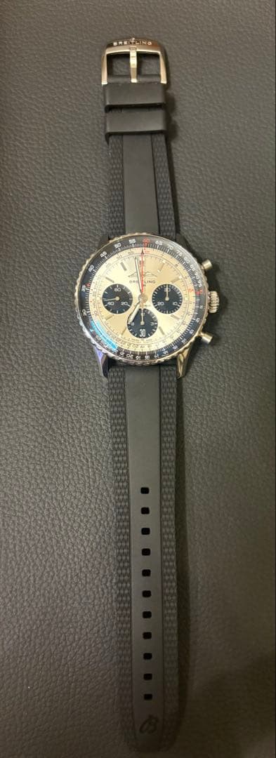 BREITLING 純正ラバーベルト 22㎜-18㎜　尾錠とバネ棒付