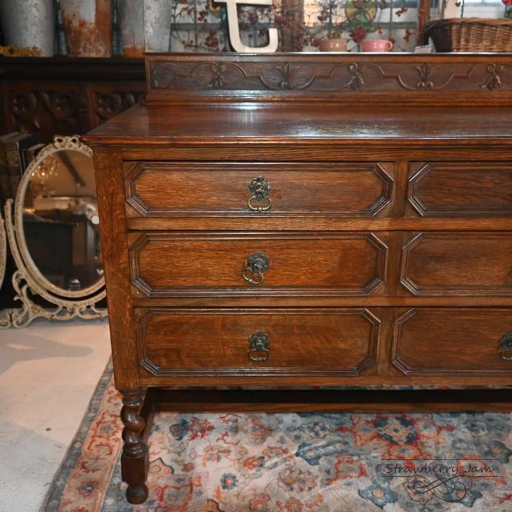 L3710-110 英国アンティーク オーク チェスト 3段 収納 レンジ台