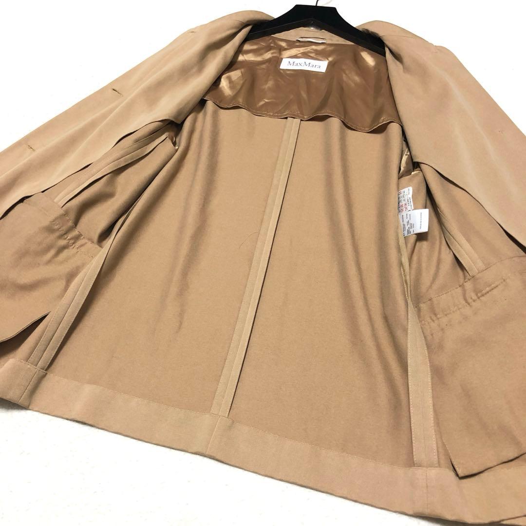未使用級　マックスマーラ　ハーフコート　テーラードジャケット　キャメル　白タグ✨