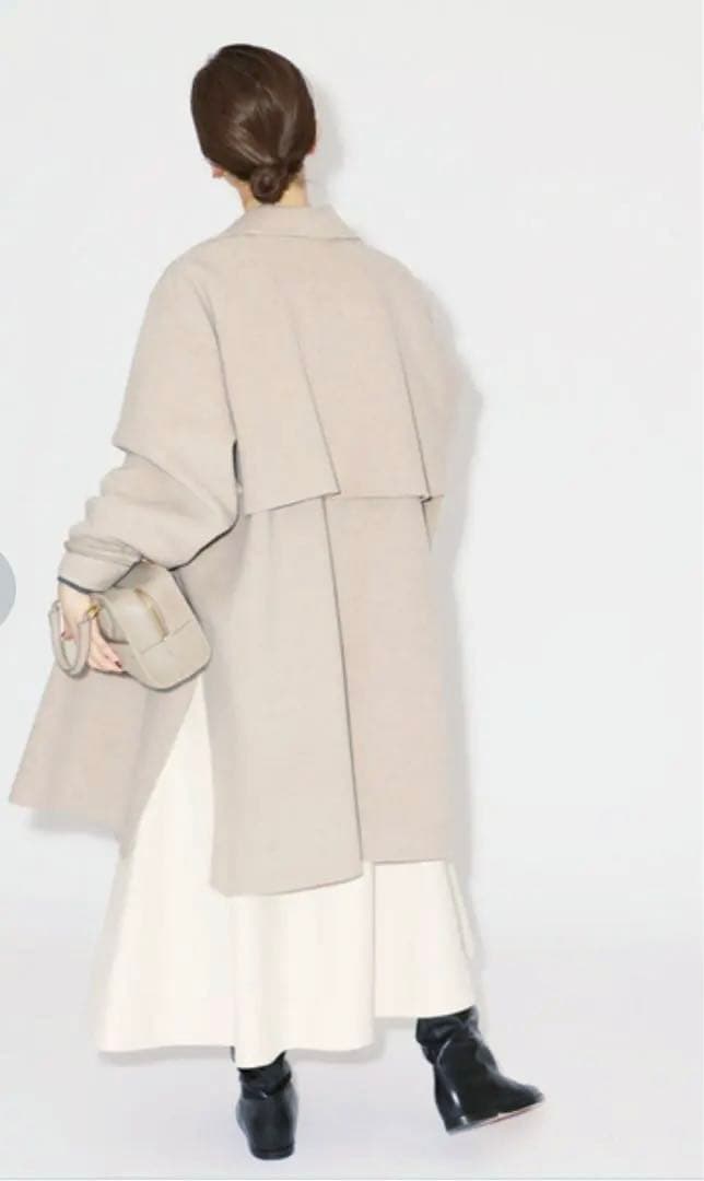 【美品】IENAスーパー160ダブルフェイスオーバーコート38