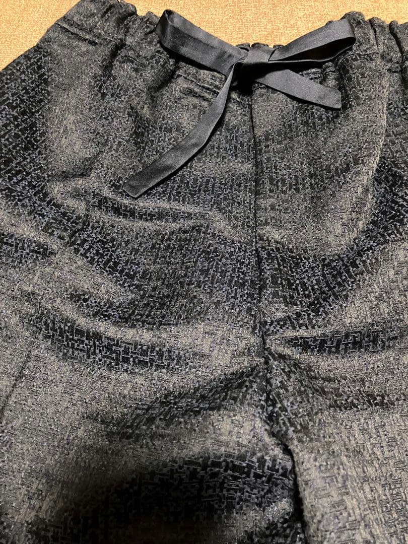 Drawerドゥロワー★カスリジャガード テーパード パンツ36コットンシルク