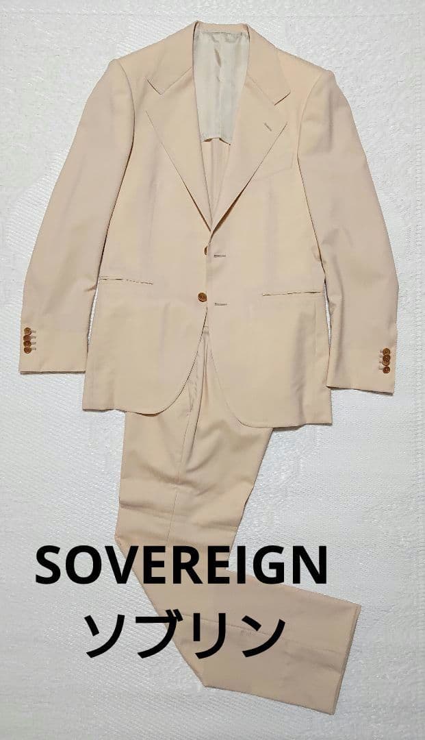 【新品】SOVEREIGN スーツ ベージュ 46 春夏秋 メンズ