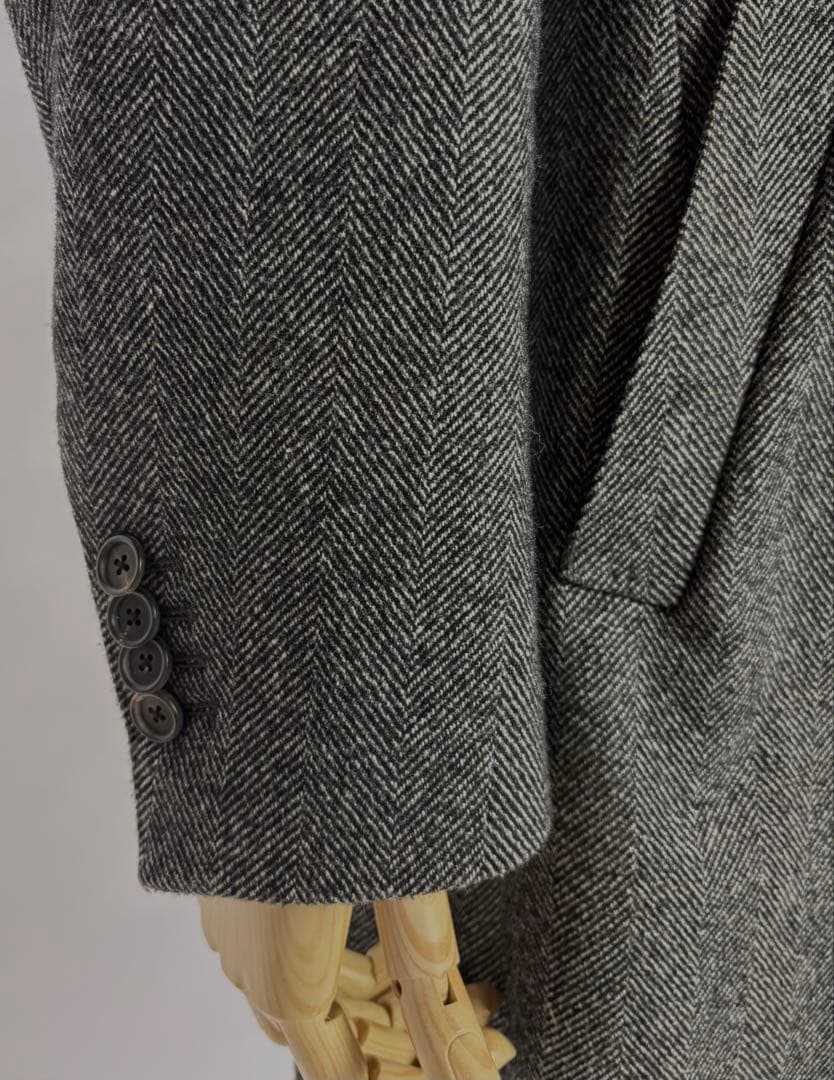 ◆LARDINI◆ラルディーニ◆チェスターコート/ヘリンボーン/グレー/48
