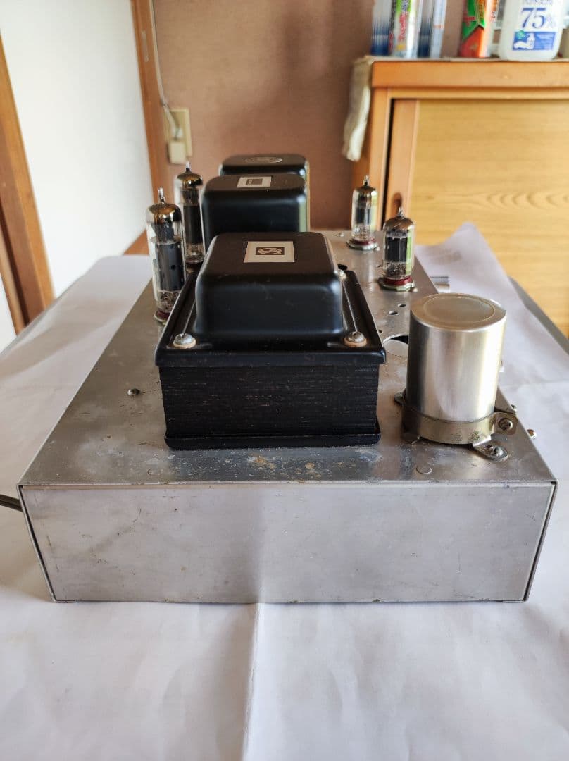 6GW8 シングルステレオ　自作　真空管アンプ　電源入らず　部品取り用