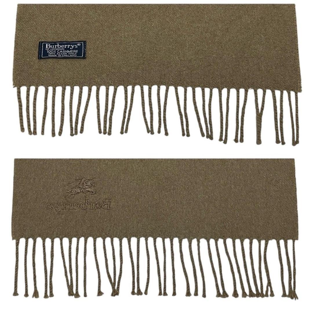 BURBERRY マフラー カシミヤ100 英国製　ホースロゴ　刺繍ロゴ　無地