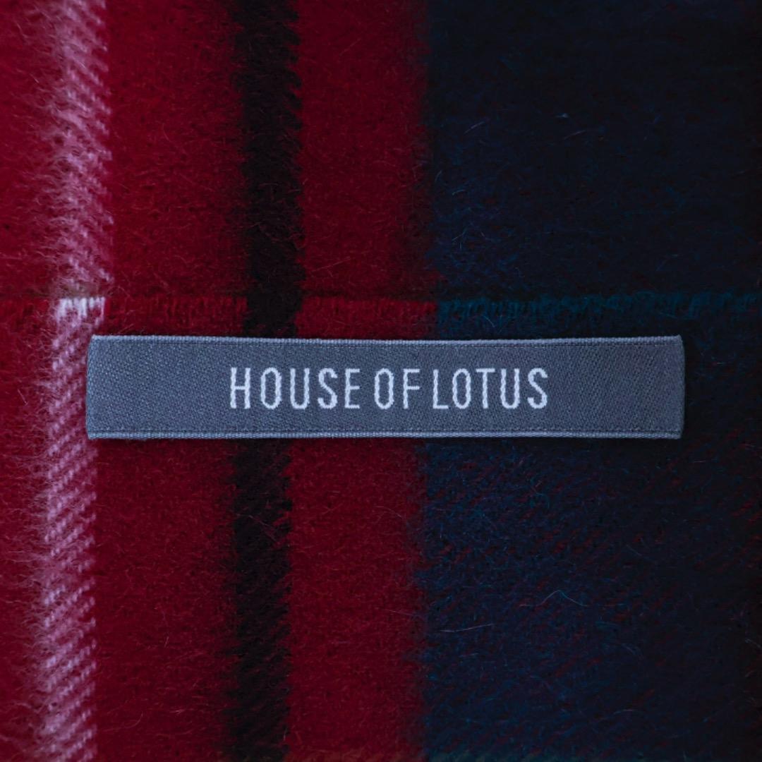 H3250-157◾️ハウスオブロータス　カシミア100%チェック柄ストール