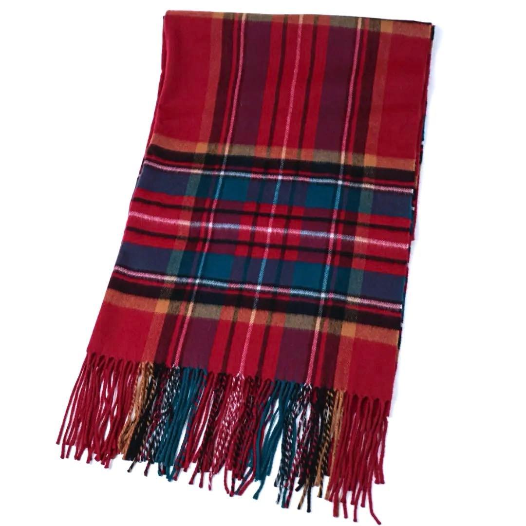 H3250-157◾️ハウスオブロータス　カシミア100%チェック柄ストール