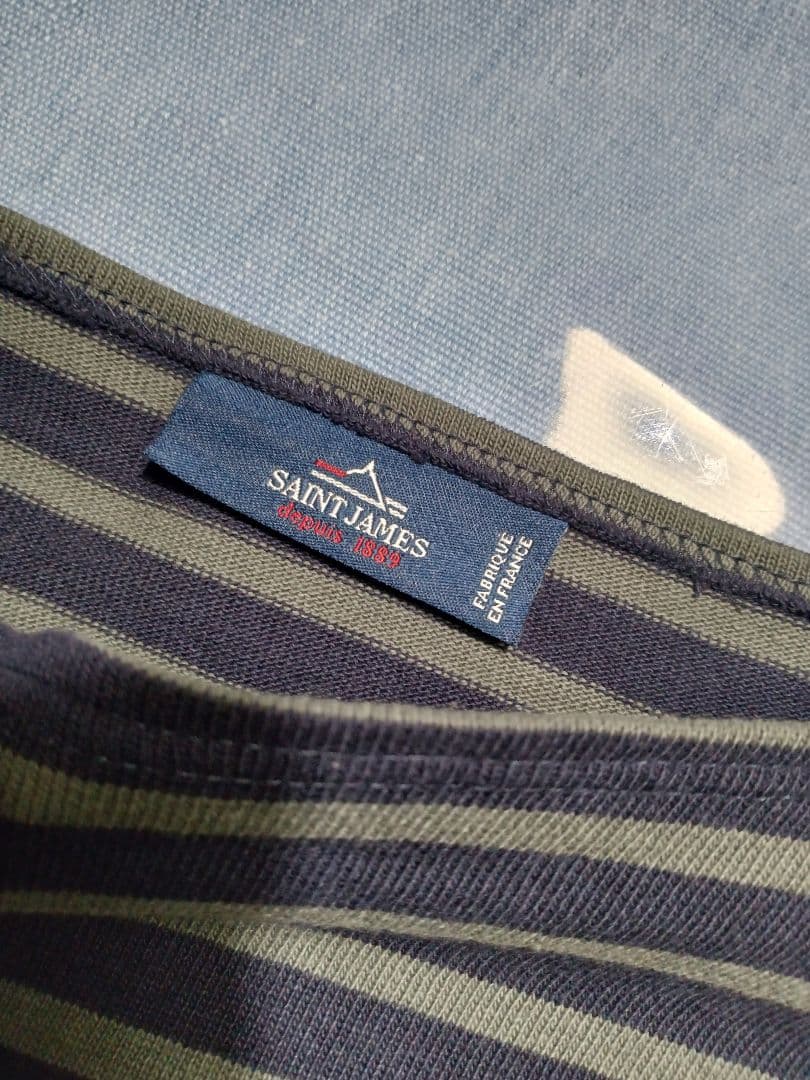美品中古！セントジェームス！ウェッソン！ネイビー✕グリーン！T５サイズ