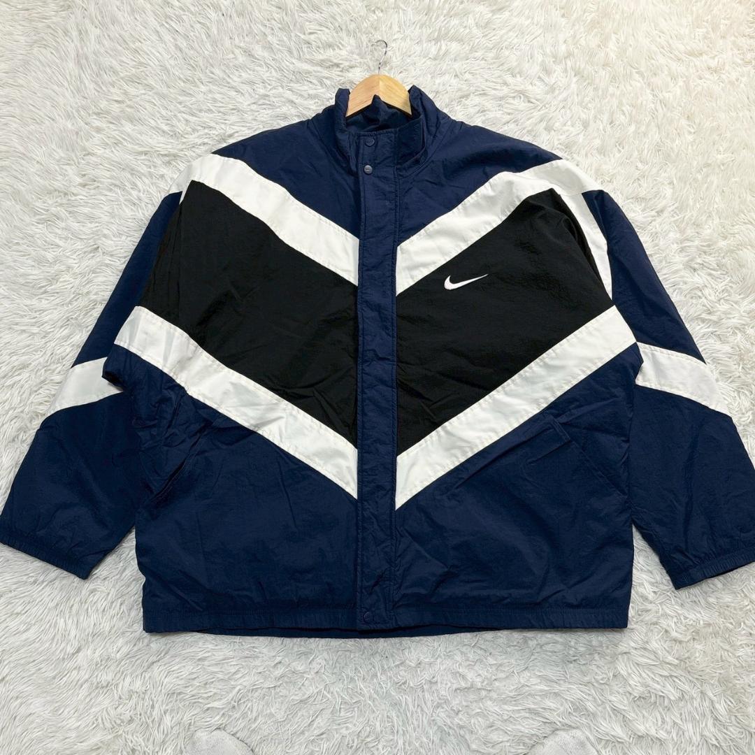 Y2K ナイキ アーカイブ NIKE ベンチコート XXL ネイビー/ホワイト