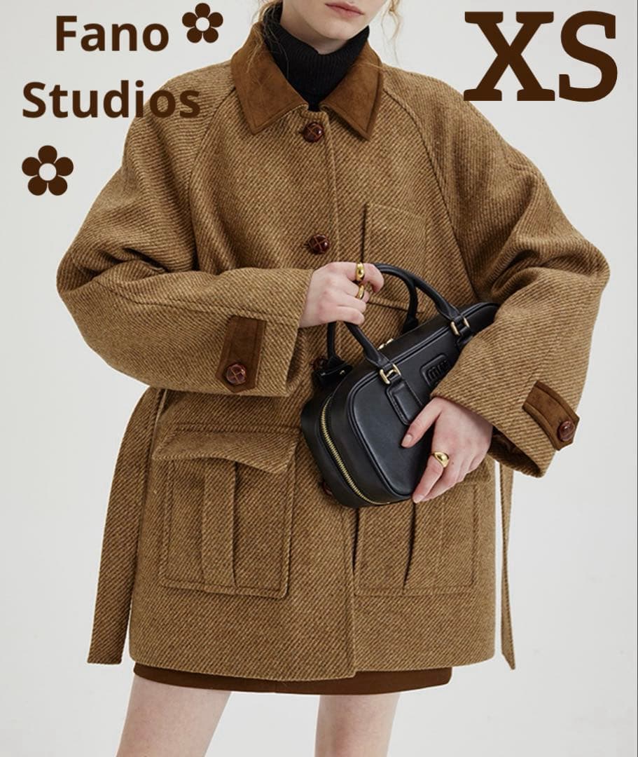 【希少レア】ꕥ新品ꕥラグランウールツイードジャケットFanoStudios XS