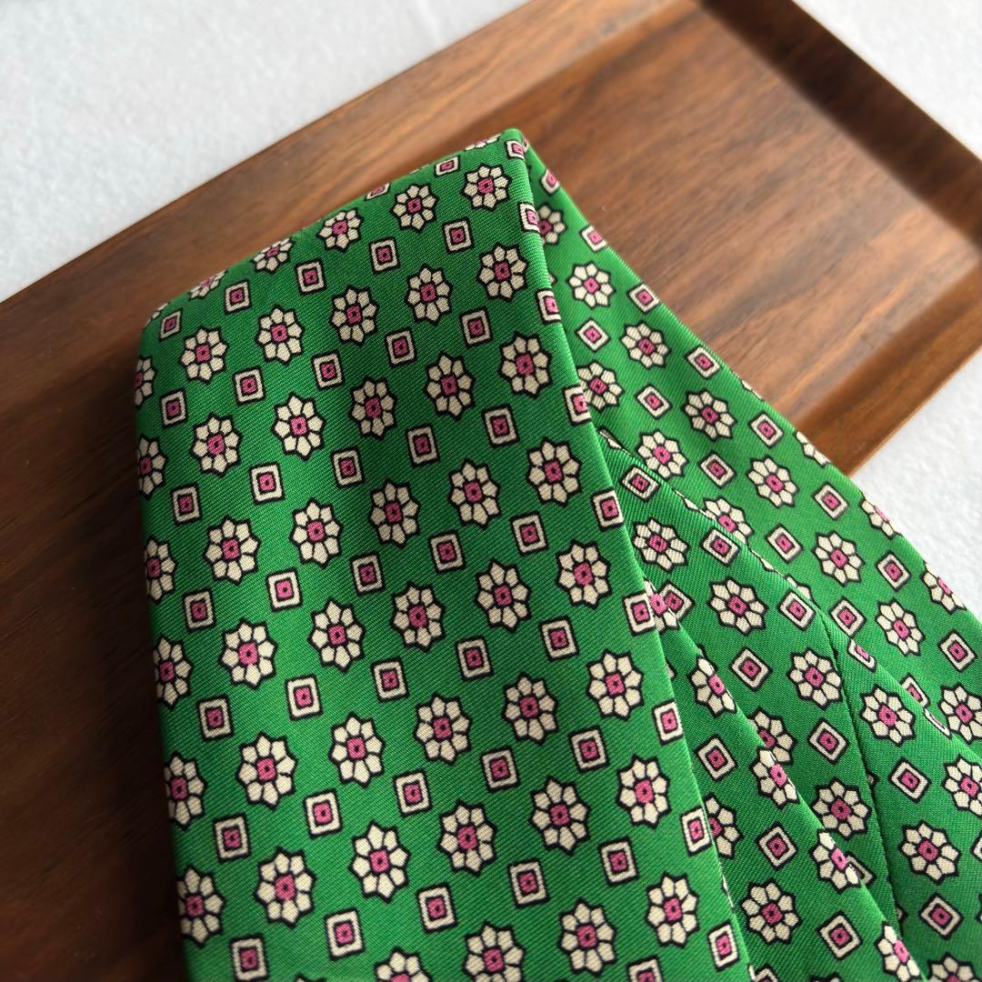 値下げ〔超美品〕希少 ラルフローレン パープルレーベル ネクタイ グリーン