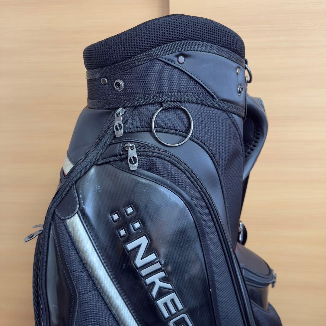 NIKE GOLF キャディバッグ 6分割 ブラック フード付き メンズ向け
