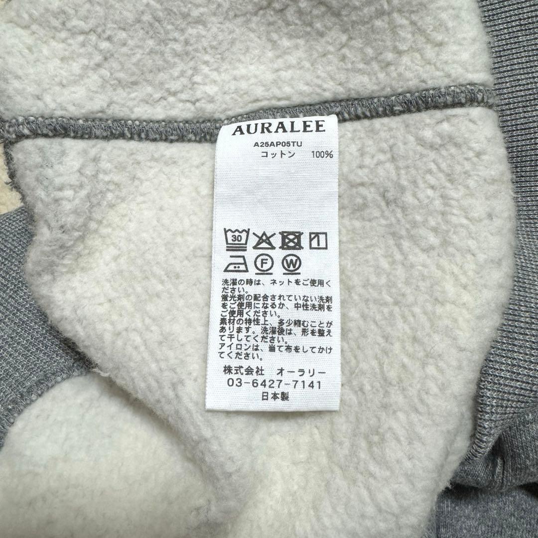 AURALEE SMOOTH SOFT BD SWEAT P/O グレー1