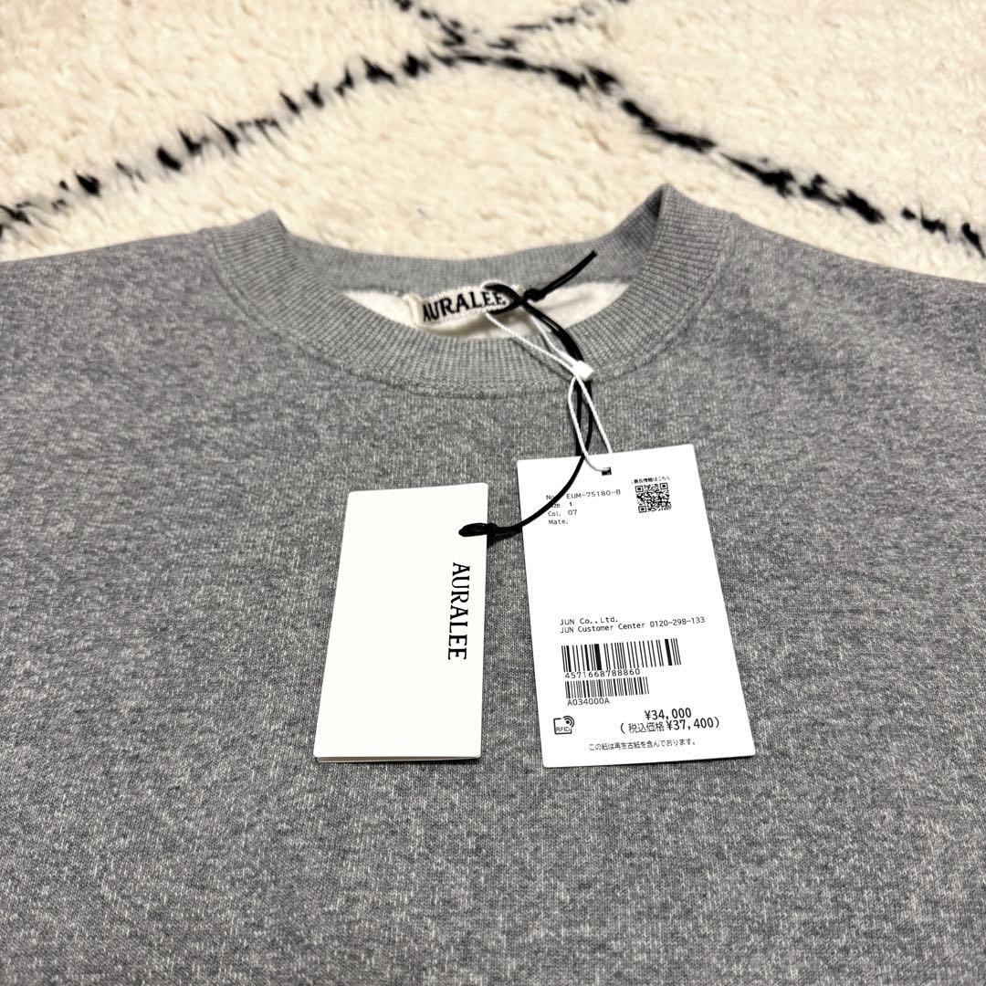 AURALEE SMOOTH SOFT BD SWEAT P/O グレー1