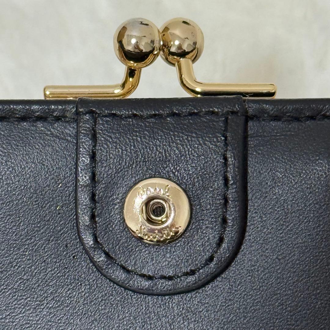 ポールスミス Paul Smith がま口財布 マーケトリーバニー ブラック美品