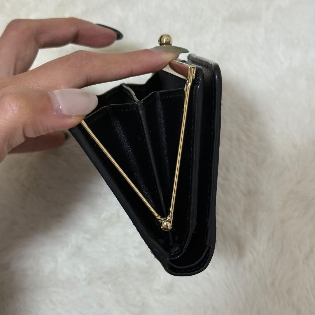 ポールスミス Paul Smith がま口財布 マーケトリーバニー ブラック美品