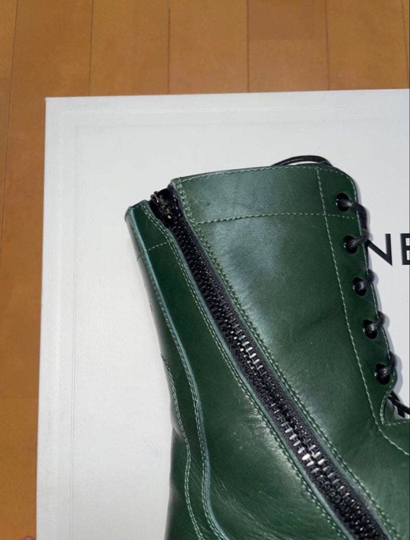 【箱付き】CELINE コンバットブーツ グリーン セリーヌ エディスリマン期