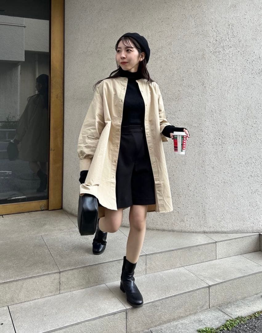 カプリシュレマージュ アシメショートパンツ ショートパンツ ブラック