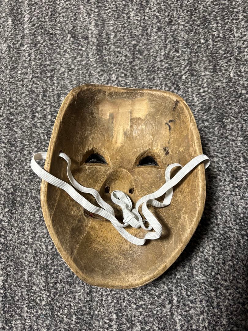 木彫りお面 ひょっとこ 笑い面