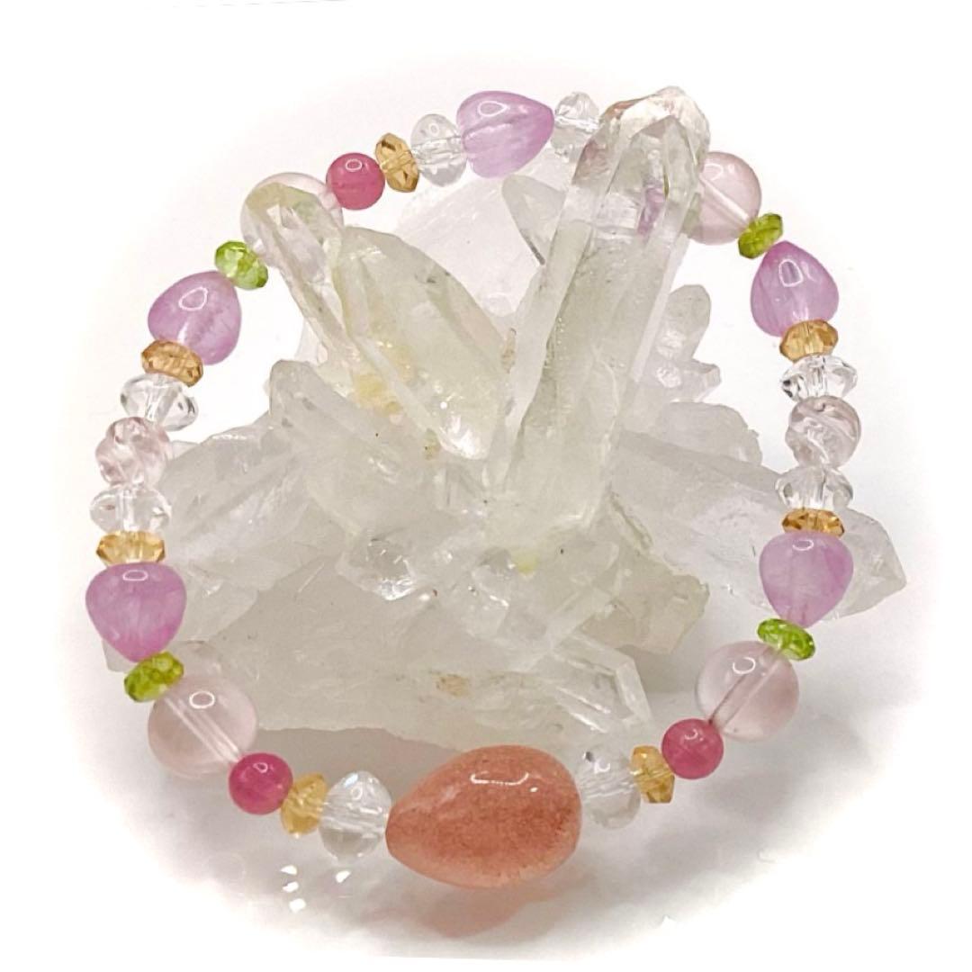 天然石★ブレスレット ストロベリークォーツ ♪ 377