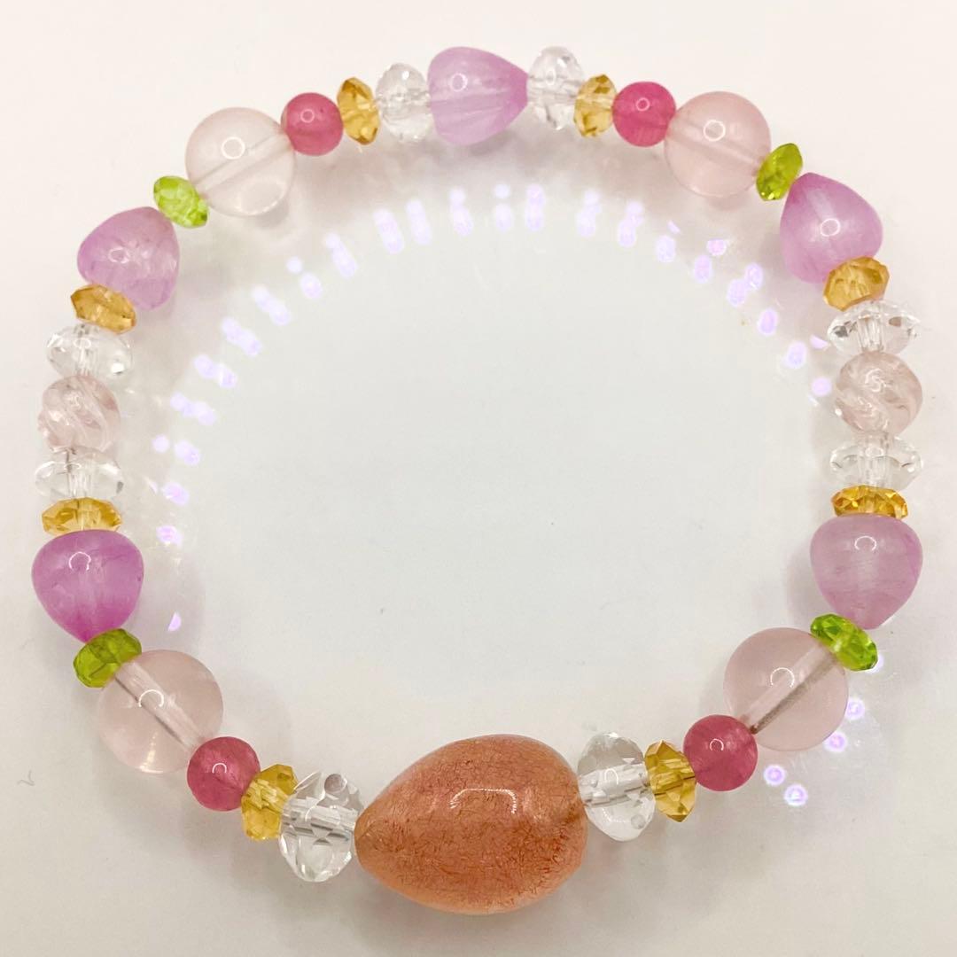 天然石★ブレスレット ストロベリークォーツ ♪ 377