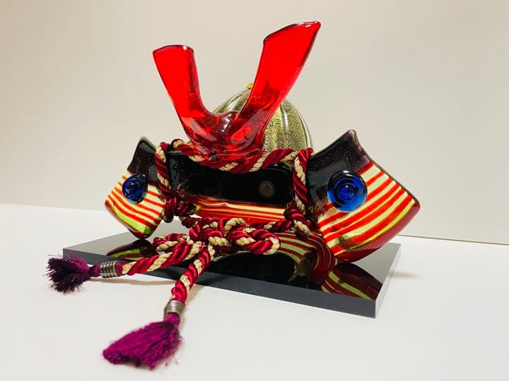 こどもの日　琉球ガラス　兜飾り　端午の節句　兜　こどもの日