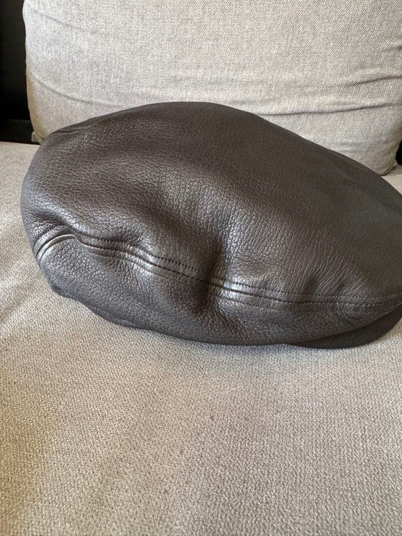 THE FLAT HEAD ブラック レザー ベレー帽 M
