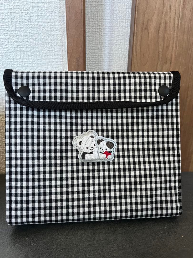 【美品】familiar ファミリア 保冷バッグ 保冷ポーチ ギンガムチェック
