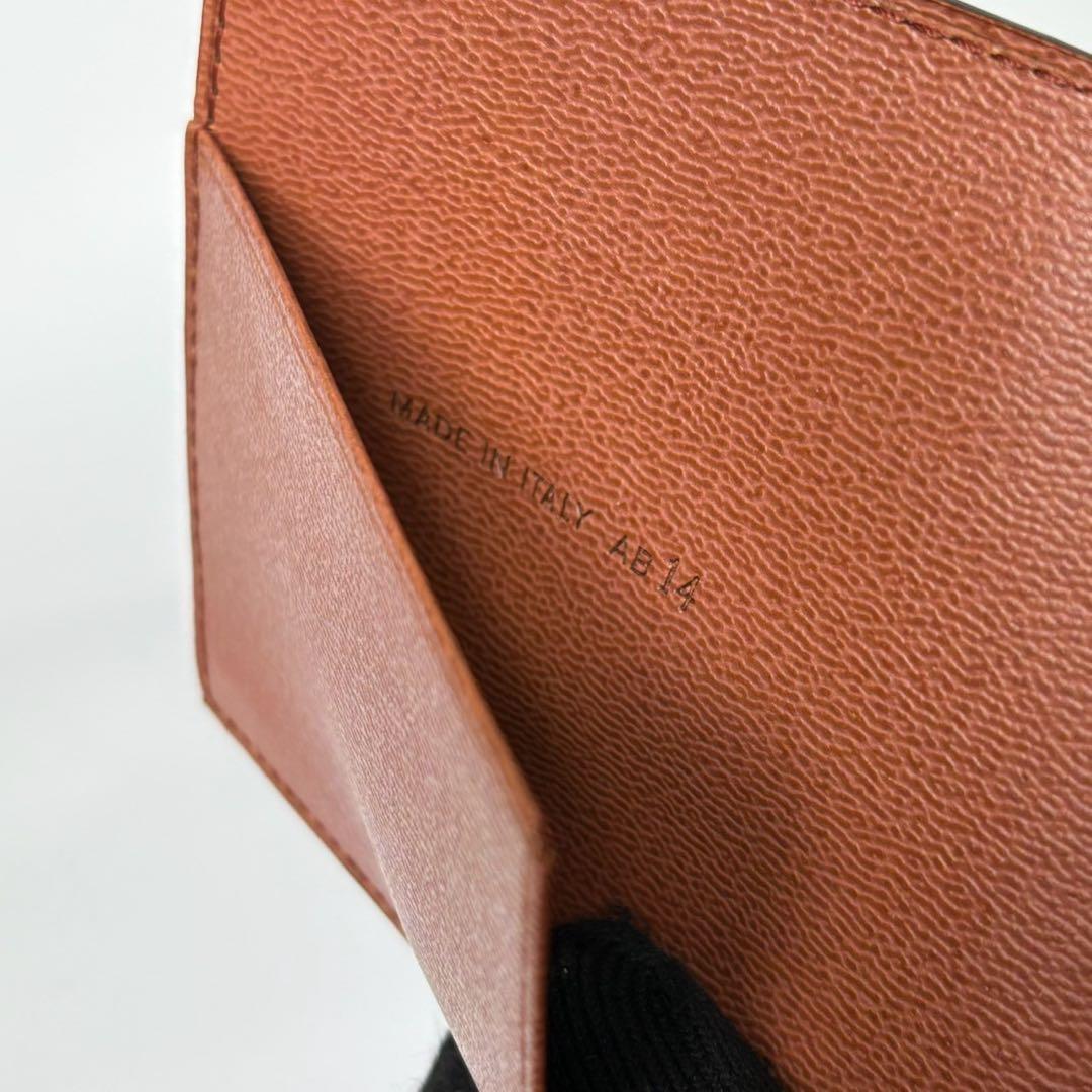 ダンヒル　レザーマネークリップ　三つ折り　カードポケット付き　ブラウン.