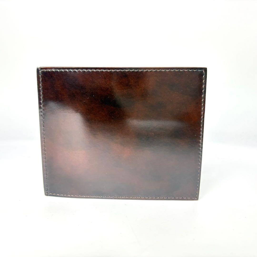 ダンヒル　レザーマネークリップ　三つ折り　カードポケット付き　ブラウン.