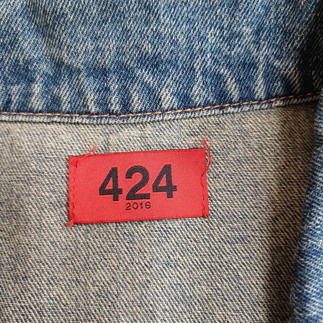 424 フォートゥーフォー ダメージ加工 デニムジャケット 腕章 三代目 M