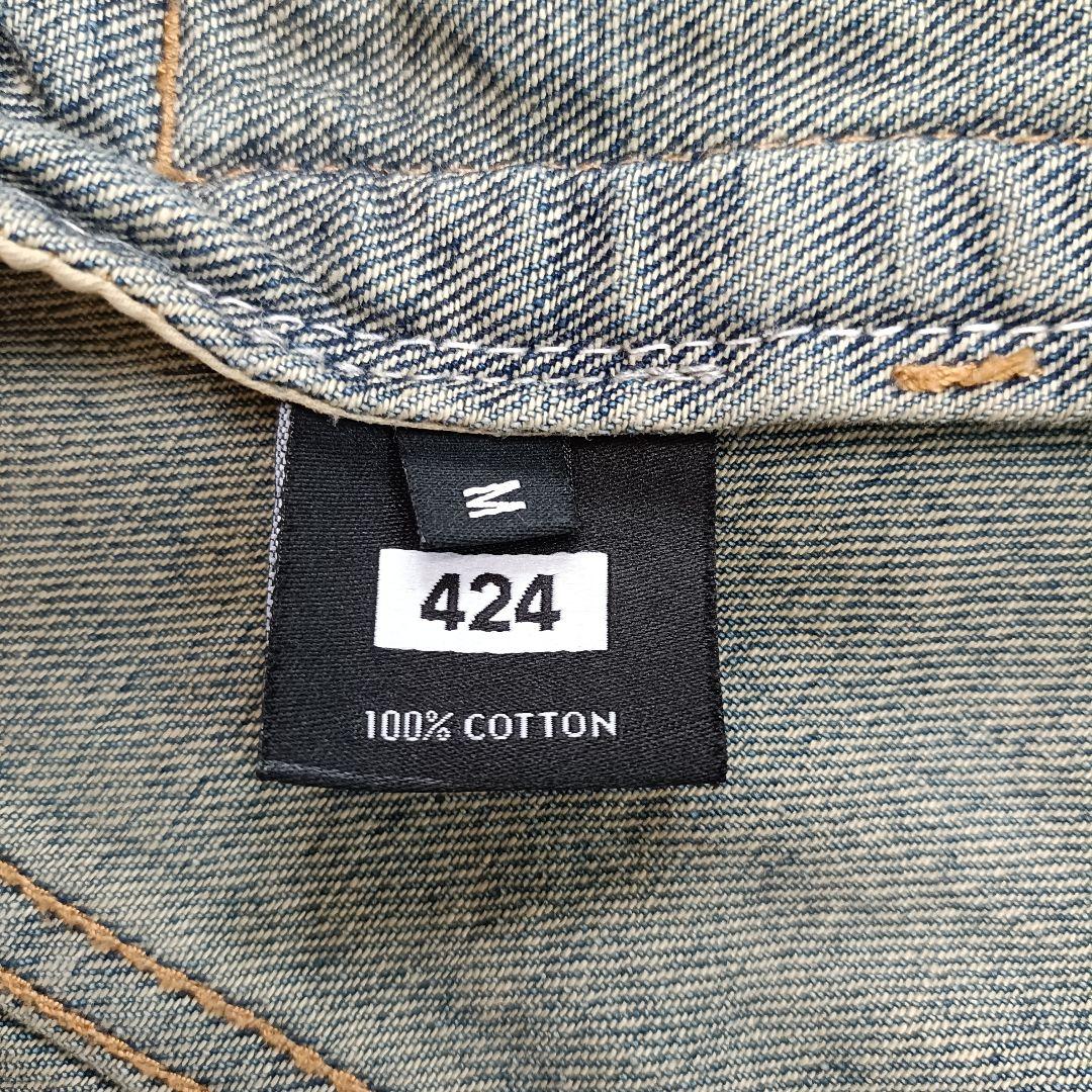 424 フォートゥーフォー ダメージ加工 デニムジャケット 腕章 三代目 M