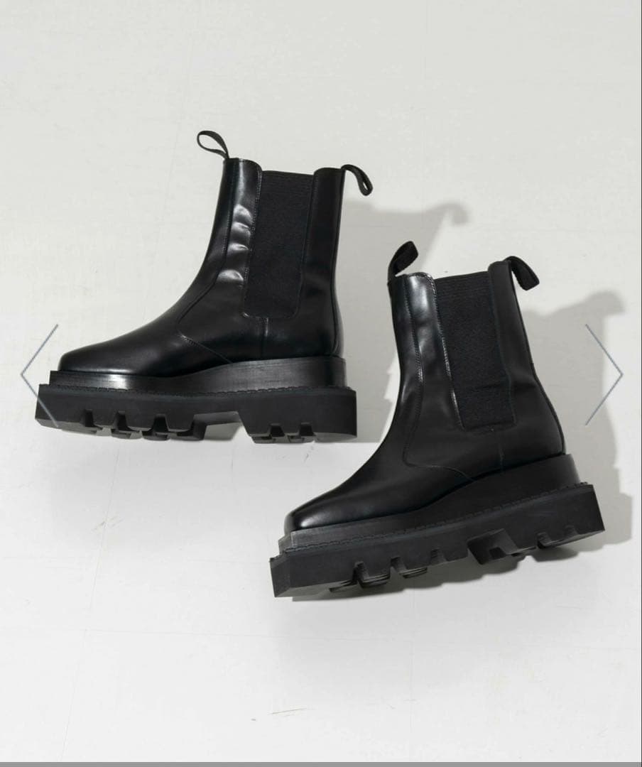 メゾンスペシャル 東京産 スクエア タンクソールサイドゴアロングブーツ