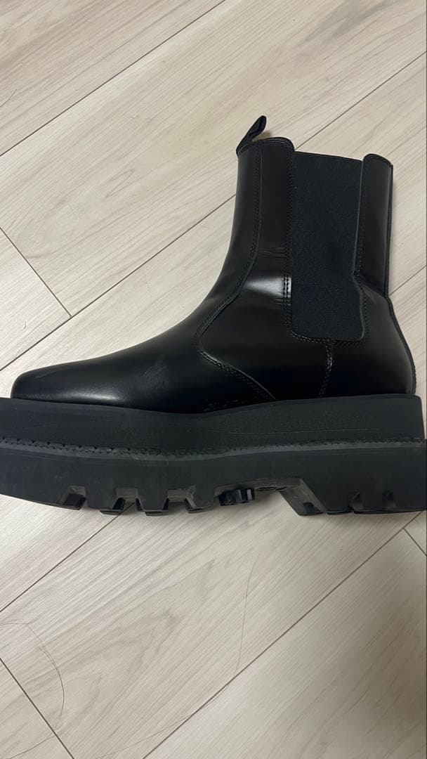 メゾンスペシャル 東京産 スクエア タンクソールサイドゴアロングブーツ