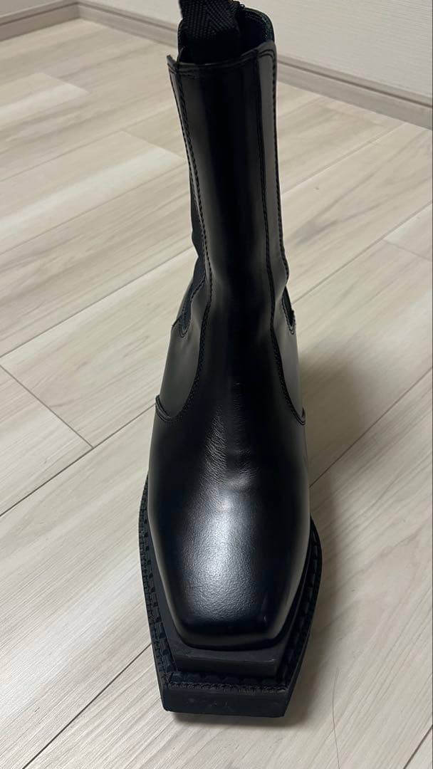 メゾンスペシャル 東京産 スクエア タンクソールサイドゴアロングブーツ