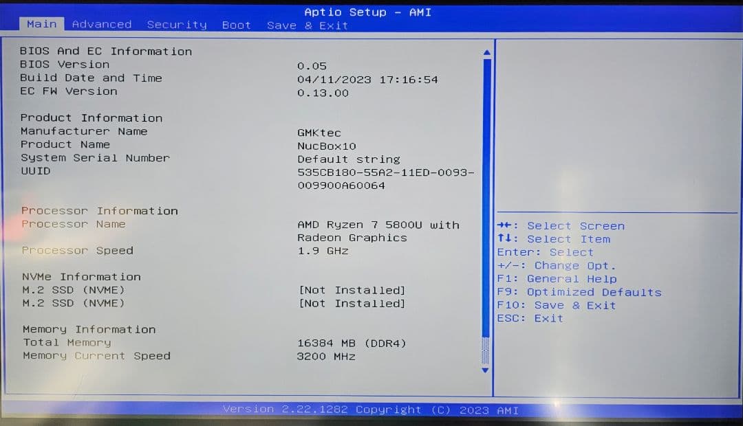 GMKtec NucBox10 化粧箱、付属品完備