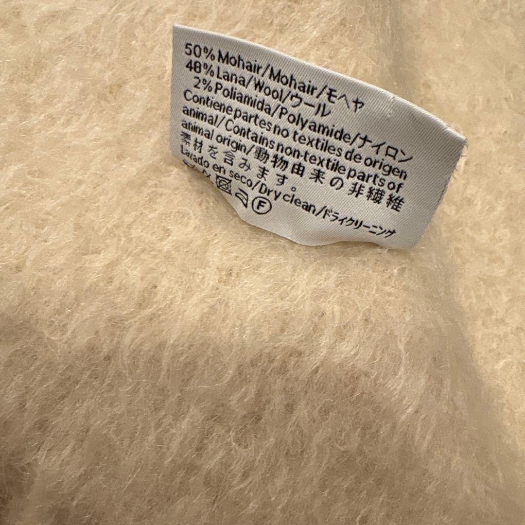 LOEWE モヘヤウールマフラー　ホワイト　アイボリー