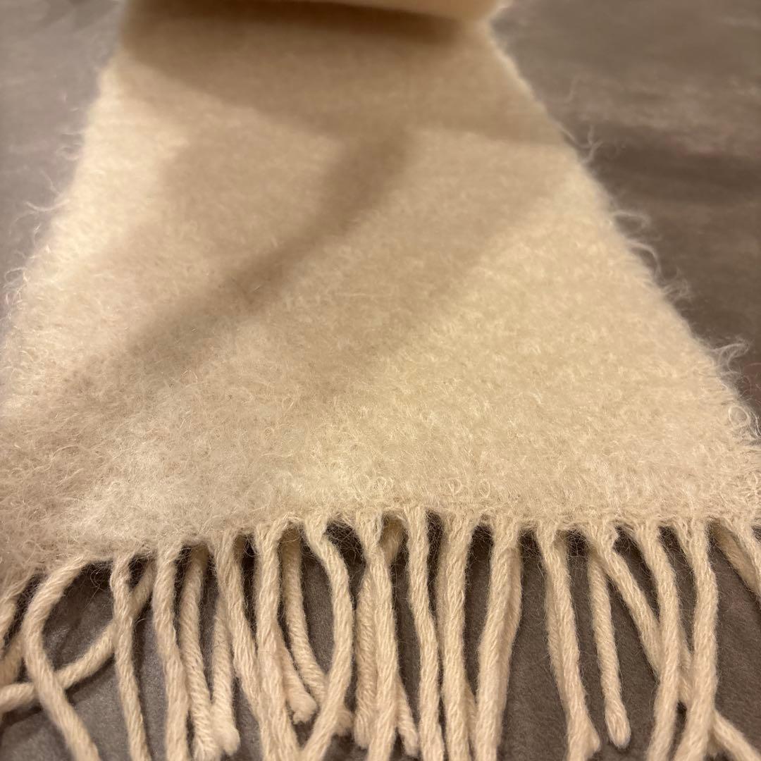 LOEWE モヘヤウールマフラー　ホワイト　アイボリー