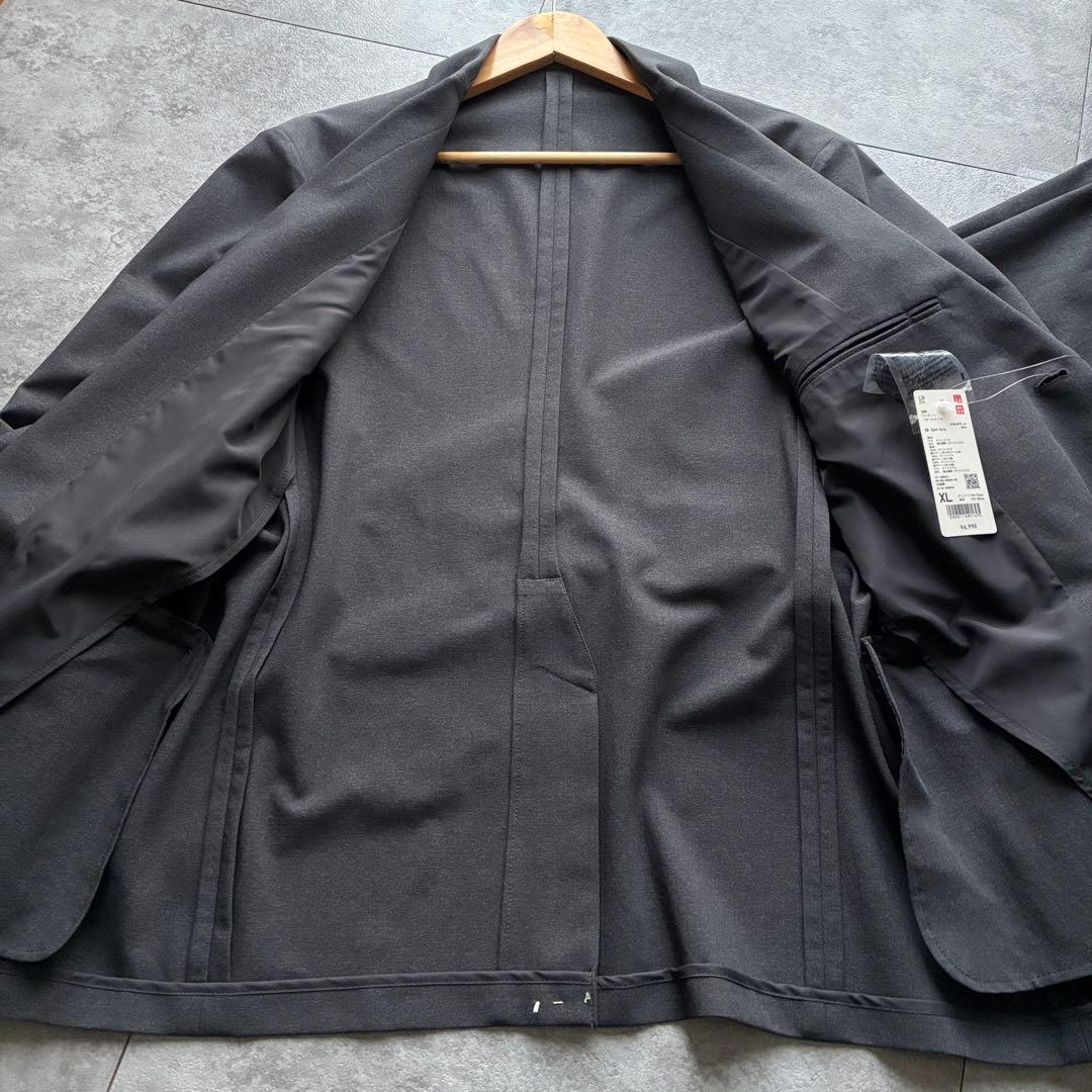 タグ付　XL UNIQLO 感動ジャケット セットアップ スーツ グレー系