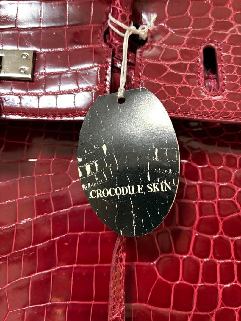 ☆ママ☆ナイルクロコダイルハンドバッグ　軽量　大容量　シャイン加工