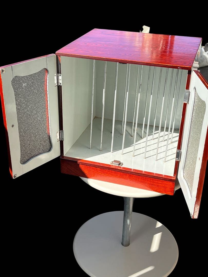 レコードキャビネット・レコードラック 木製ガラス扉・アナログ・ヴィンテージ