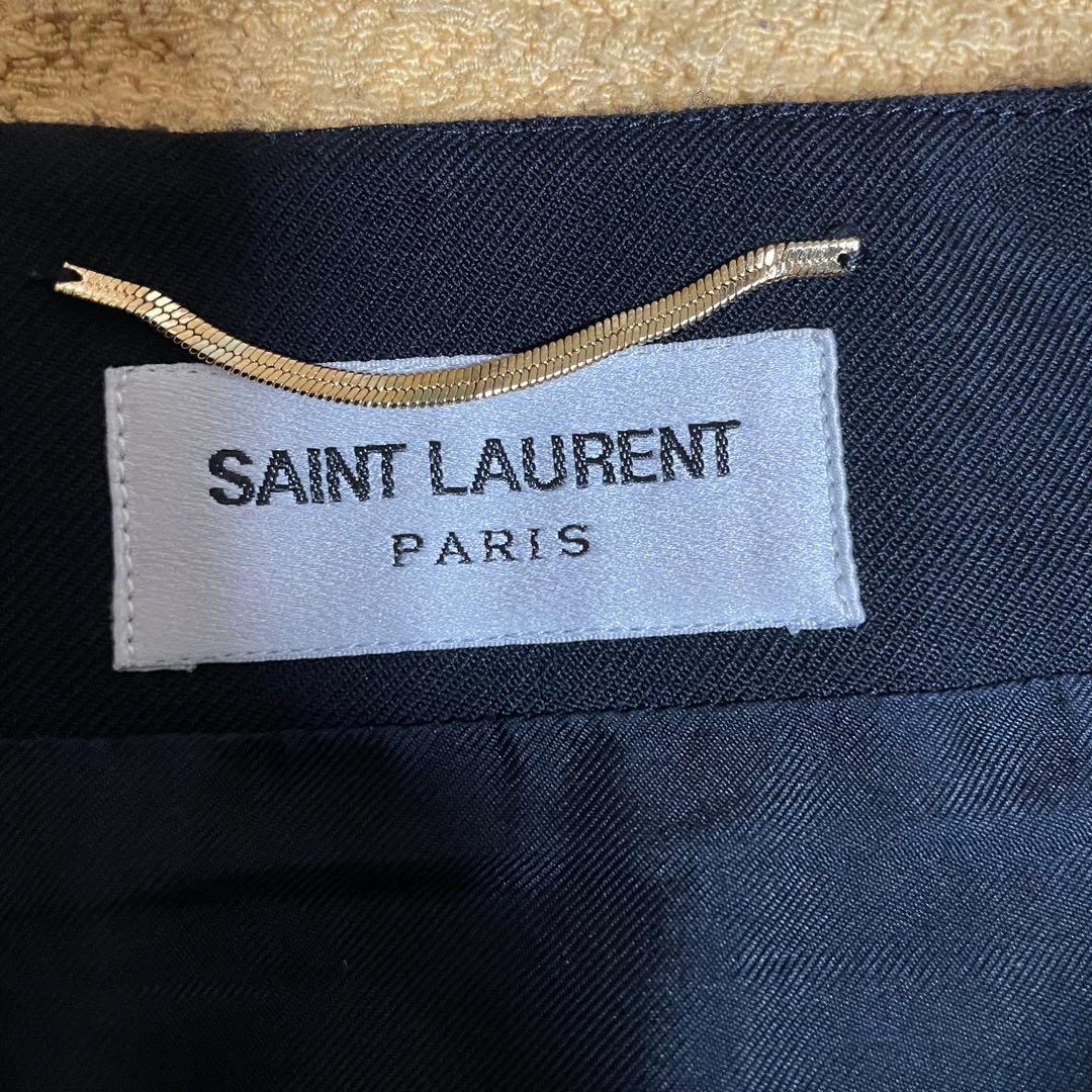 SAINT LAURENT サンローラン ブラック 紋章 ポケット スカート