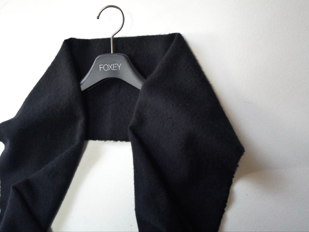 HERMES エルメス　カシミヤマフラー　ブラック