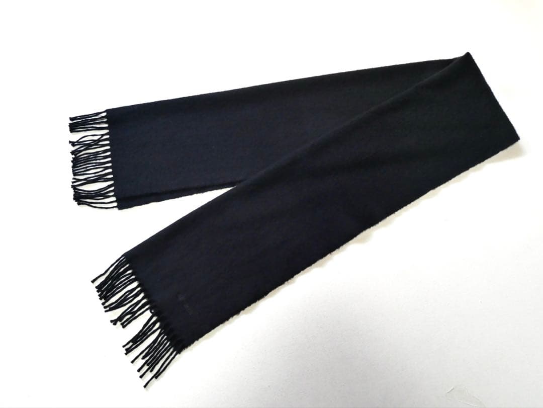 HERMES エルメス　カシミヤマフラー　ブラック